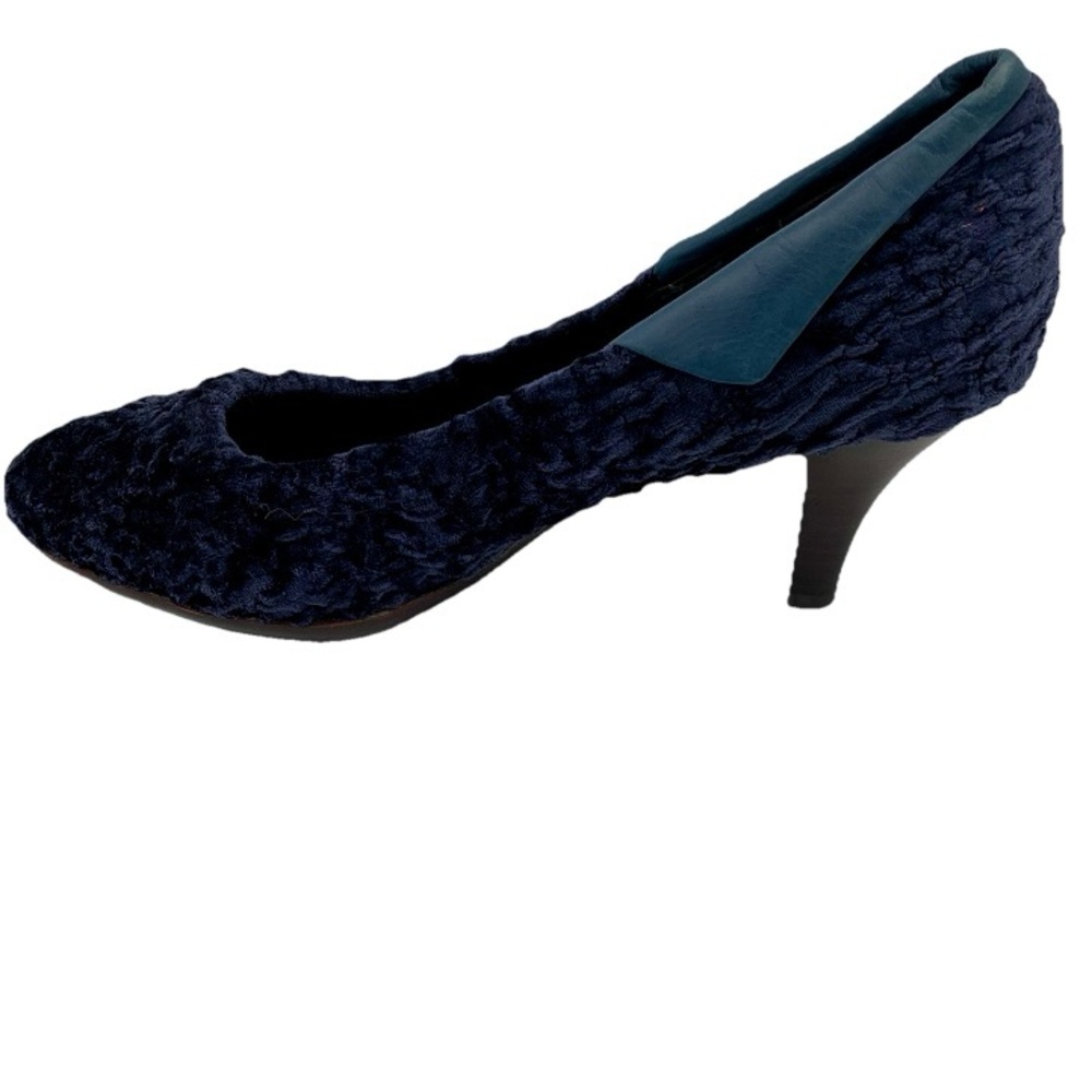 Aerosoles Crushed Velvet Heels Pumps Navy Blue Sz 8 “Lust Worthy”‎ Dress Shoes